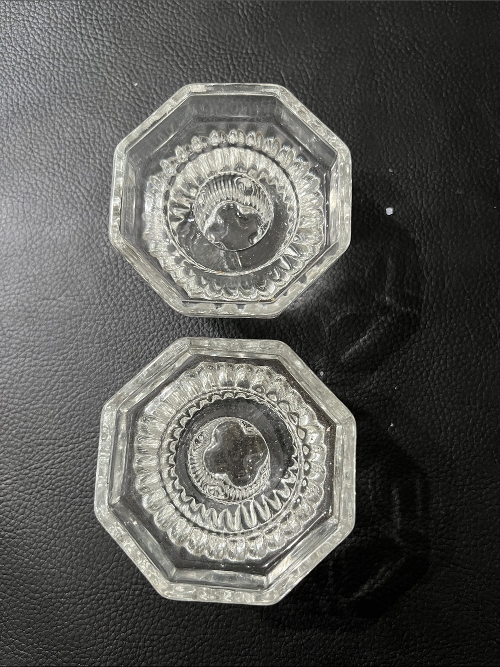 Clear Octagonal Glass taper Candle Holders - Pair Kia Indonesia
